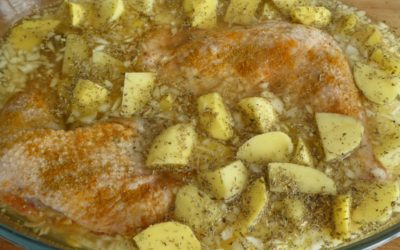Cuisses de poulet et pommes de terre au four